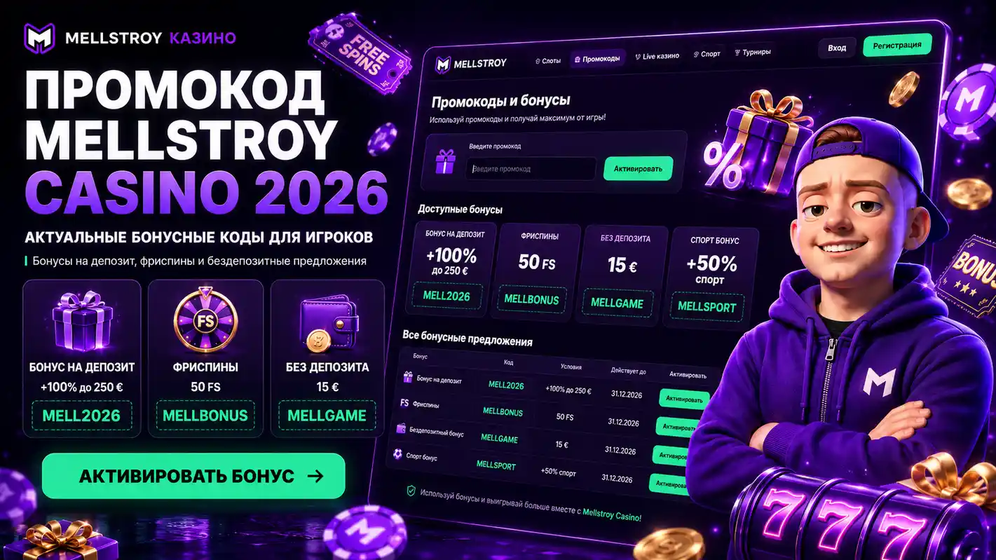 Промокод Mellstroy Casino 2026 &mdash; актуальные бонусные коды для игроков